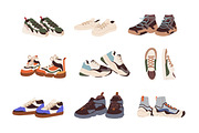 Fashion sneakers set + backgrounds, a Person Illustration by Good Studio (Thumbnail 3 of 6)