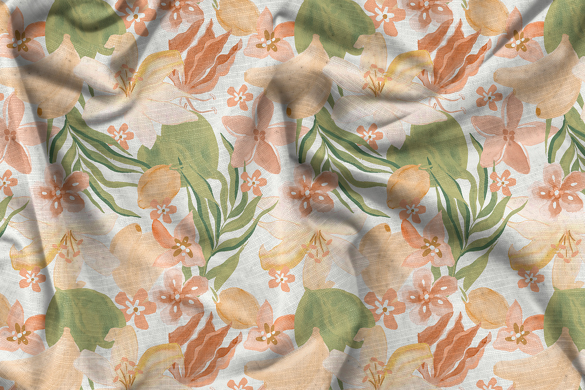 Watercolor Tropical Floral Pattern, a Pattern Graphic by StudioGemen (Photo 3 of 3)