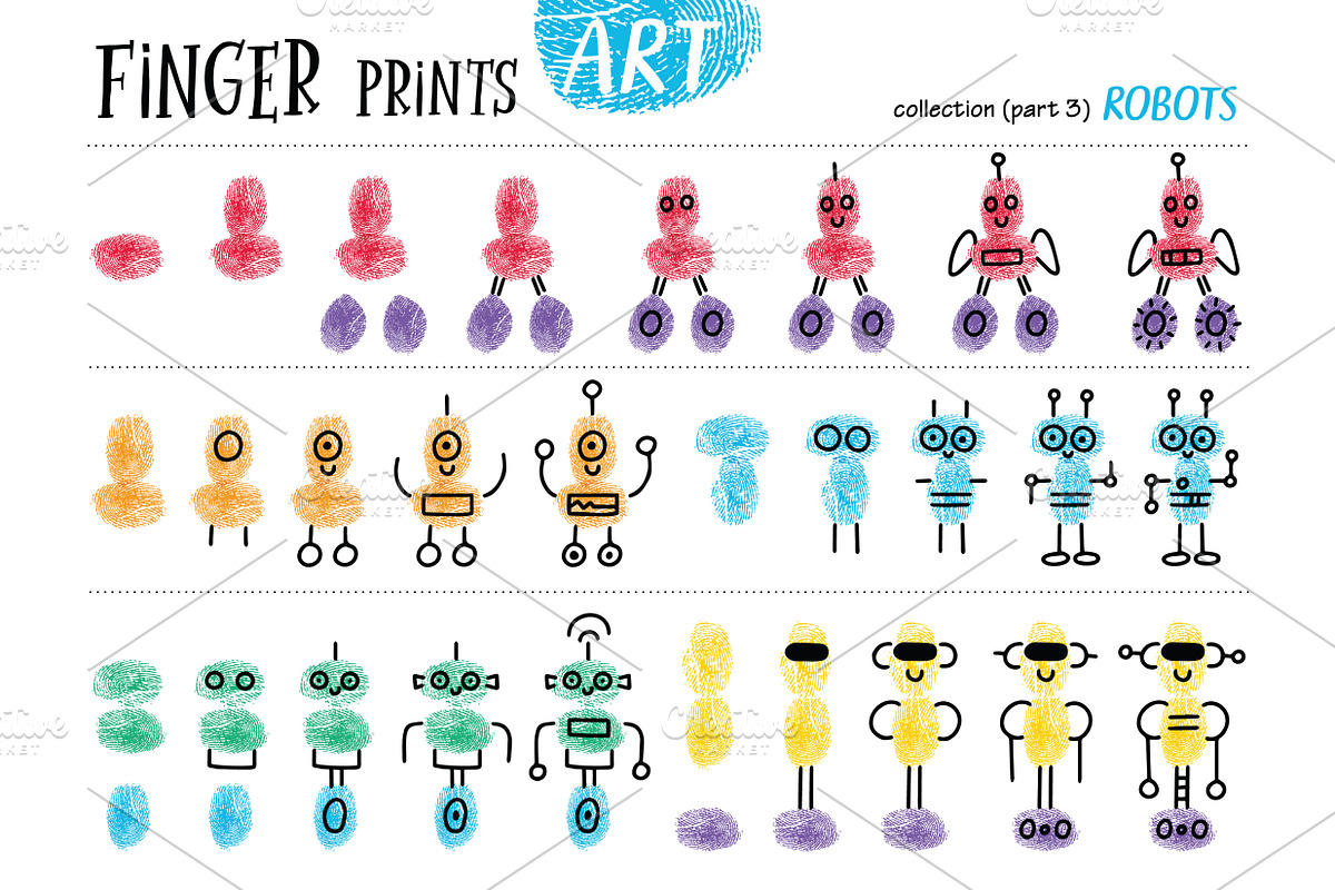 Finger prints ART (part 3), an Animal Illustration by Alena Razumova (Photo 7 of 12)