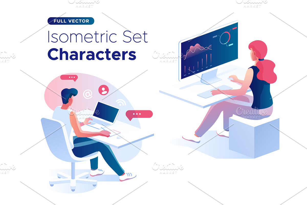 Isometric illustration kit - People, a Templates & Theme by Formfrom (Photo 23 of 34)