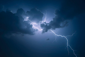 ightning Storm Captured In Realistic, a Photo by LOGOCREATIVE