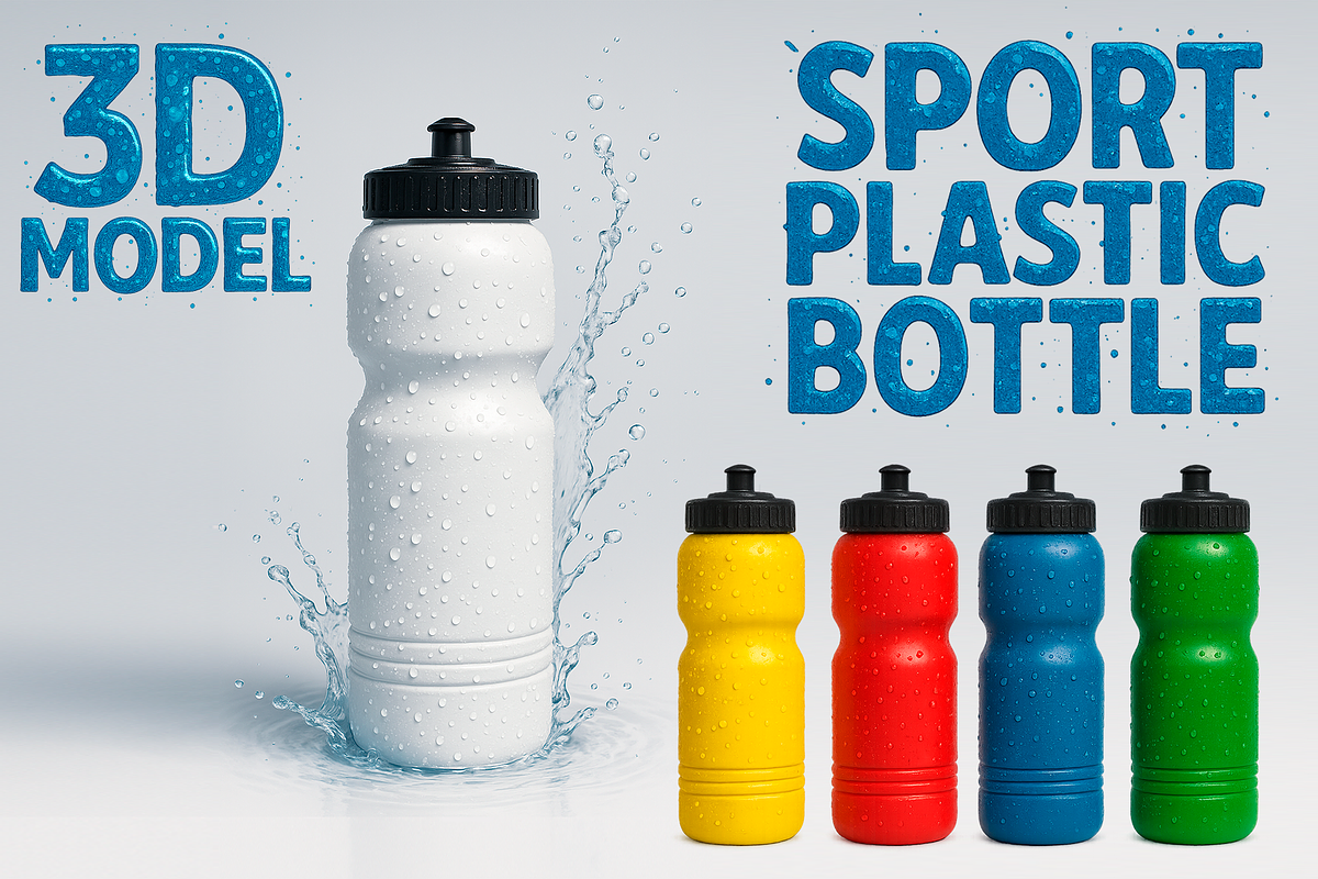 Sport Plastic Bottle 3D Model, an Object 3D Model by Casa Mandarina (Photo 1 of 6)