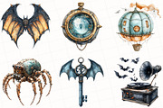 Steampunk Halloween Clipart, an Illustration by OK Design (Thumbnail 3 of 5)