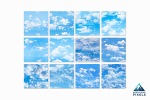 12 Big Blue Sky Digital Papers