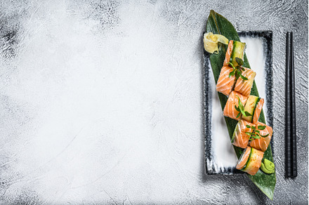 Philadelphia maki sushi with salmon, a Food & Drink Photo by composter-box@mail.ru