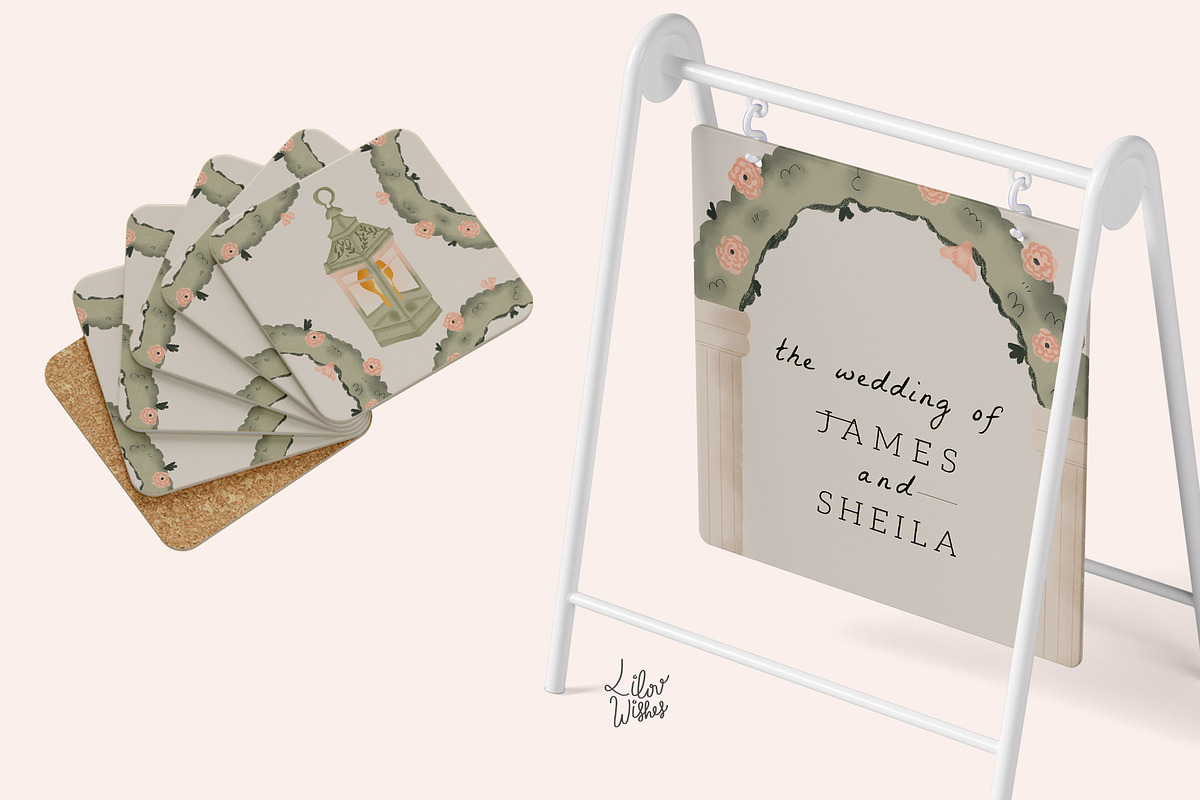 Garden Wedding Elements Graphic, a Decorative Illustration by lilovwishes (Photo 2 of 5)