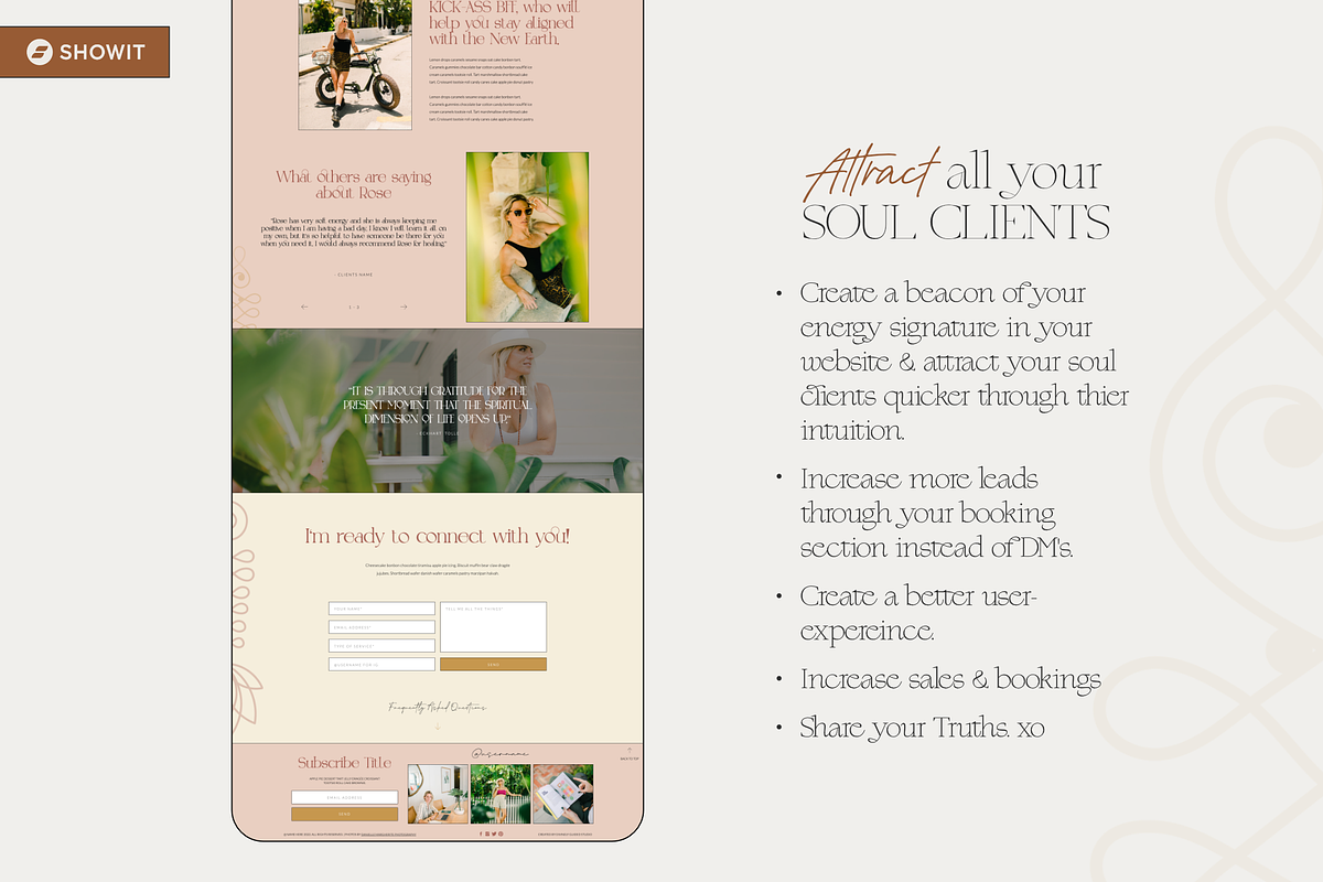 New Earth Coaching ShowIt Template, a Landing Page Template by Divinely Guided Studio (Photo 6 of 11)