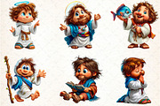 Funny Kawaii Jesus Clipart Bundle, an Illustration by DreamCafeArt (Thumbnail 3 of 8)