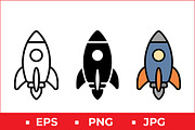 Rocket Icon Vector Design, a Solid Icon by Artonix (Thumbnail 1 of 2)