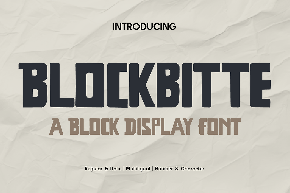Blockbitte - Bold Display, a Sans Serif Font by Indotype Foundry (Photo 1 of 10)