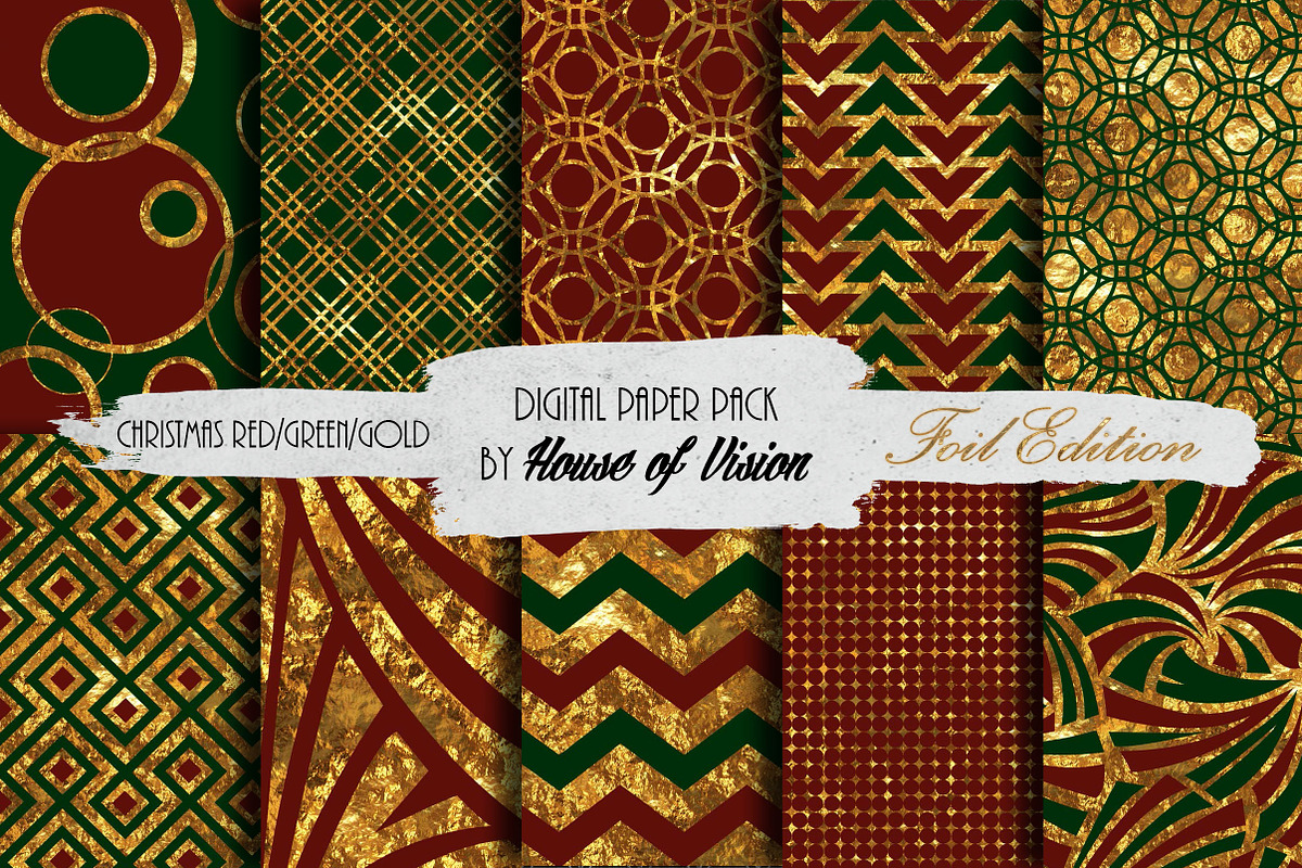 Christmas Red Green and Gold Pack