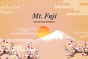 Mt.Fuji Japanese Style Background, an Illustration by Gallery House