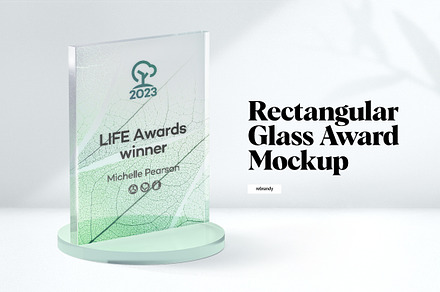 Rectangular Glass Award Mockup, a Graphic by rebrandy