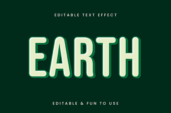 Green Rounded 3D Text Effect preview 3