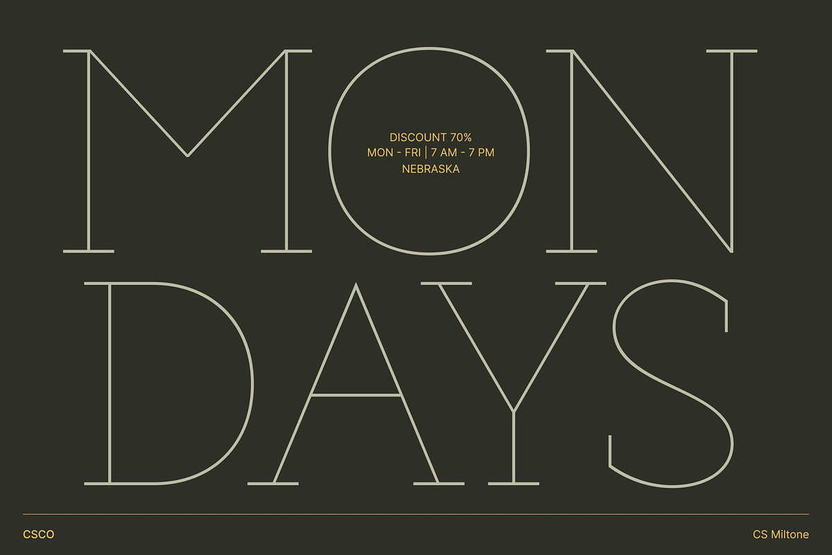 CS Miltone – Thin Slab Serif, a Serif Font by Craft Supply Co. (Photo 2 of 8)