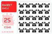 Rabbit Emojis Vector Set, an Animal Illustration by Designfour (Thumbnail 1 of 7)