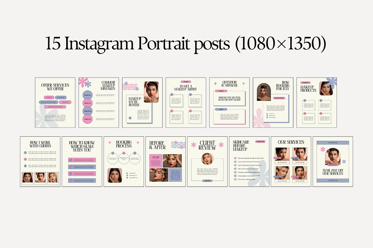 Esthetician Instagram Template, a Social Media Template by Anna Design Studio (Photo 3 of 11)