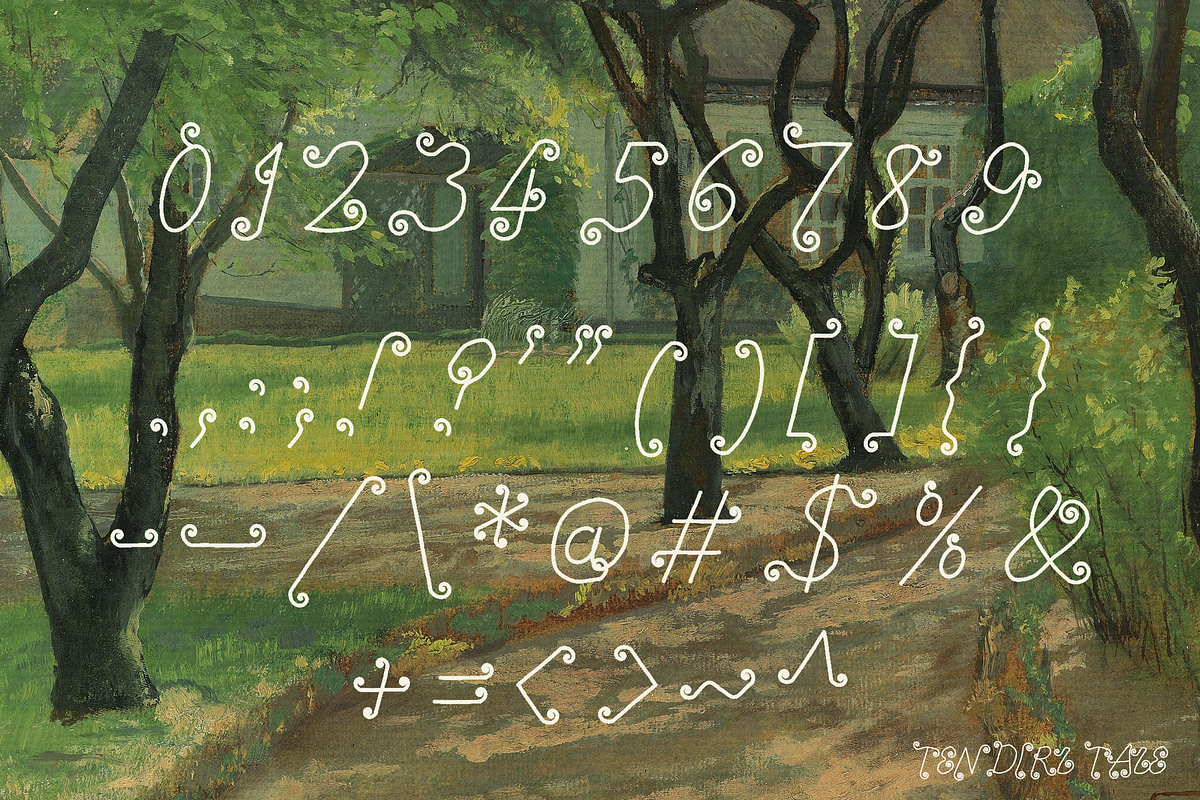 Tendril Tale - Monoline Display Font, a Handwritten Font by Lilithcollageart (Photo 7 of 10)