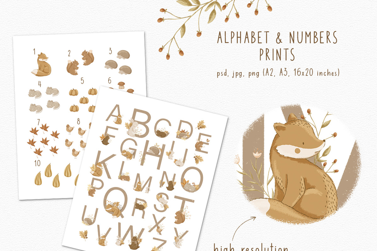 Warm Autumn baby collection, an Animal Illustration by polikarpovaart (Photo 3 of 14)