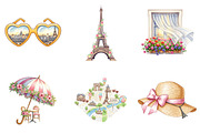 Parisian Summer Clipart, an Illustration by Watercolor design (Thumbnail 4 of 4)