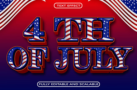 4 Th Of July Editable Text Effect, a 3D by JackArt