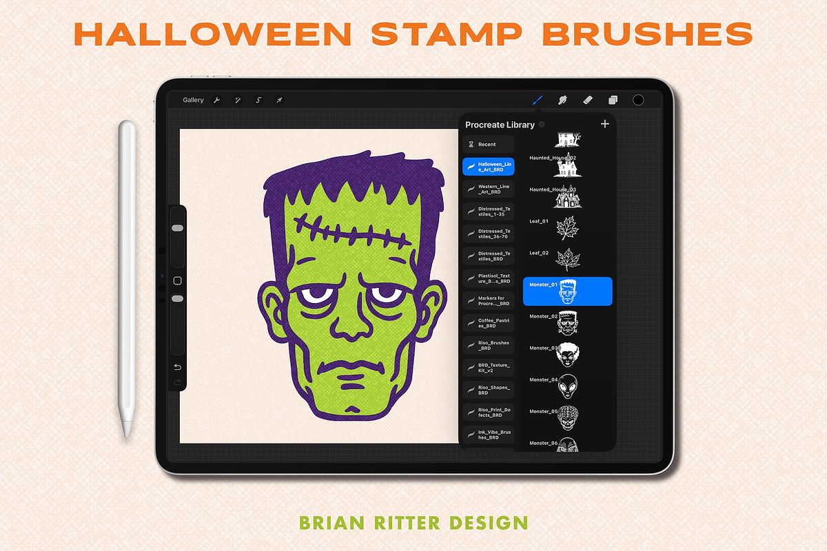 Halloween Stamp Brushes, a Brush Add-On by Brian Ritter Design (Photo 2 of 5)