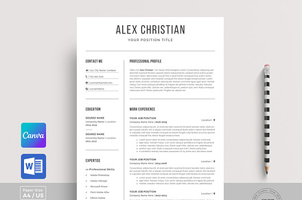 Resume / CV Template | Canva & Word