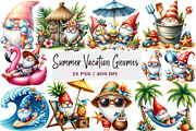 Summer Vacation Gnomes Beach Clipart, a Seasonal Illustration by DreamArtGraphic (Thumbnail 1 of 4)