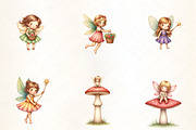 Fairy Garden Watercolor Clipart, an Illustration by CrexoraLab (Thumbnail 3 of 5)
