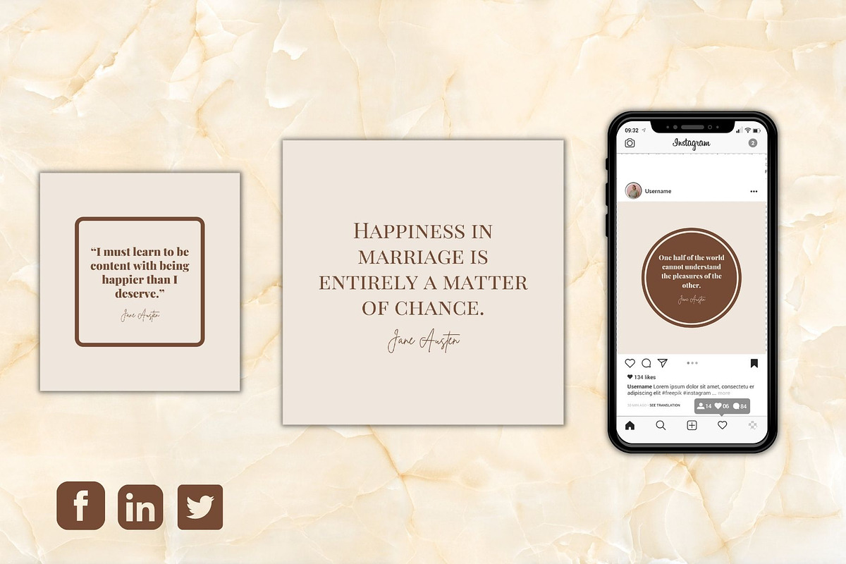 Animated Jane Austen Quotes, a Social Media Template by Graphicspixel (Photo 4 of 4)