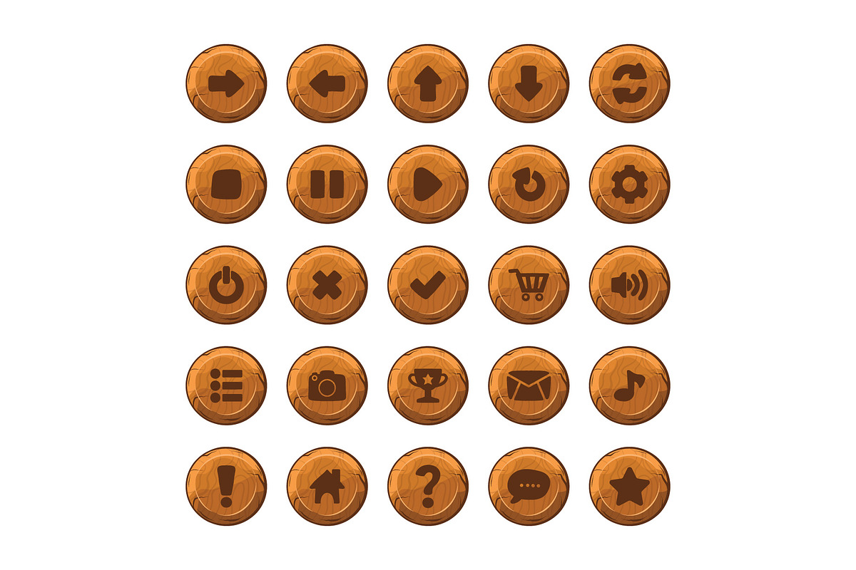 UI elements for game button icons, a Solid Icon by Perucha studio (Photo 2 of 2)