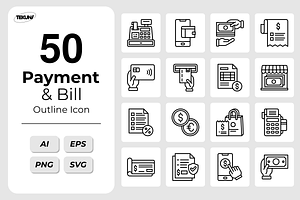 Payment and Bill Icons