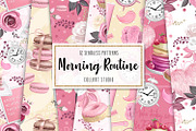 Breakfast digital paper, morning, a Pattern Graphic by Collart Studio (Thumbnail 1 of 6)