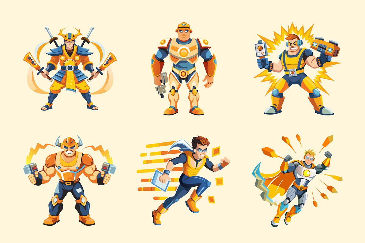 Cyber Gaming Characters Set, a Solid Icon by Vectors Market (Photo 7 of 9)