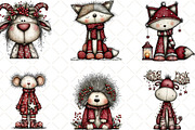 Whimsical Christmas Animal Clipart, an Animal Illustration by Black Bird Studio (Thumbnail 2 of 6)