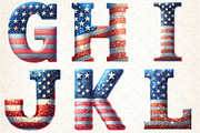 Glitter USA Flag Alphabet Clipart PN, an Illustration by Rose Art (Thumbnail 3 of 7)