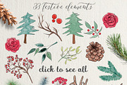 Wonderful Time Christmas Clipart, a Seasonal Illustration by Tanya Kart (Thumbnail 2 of 8)