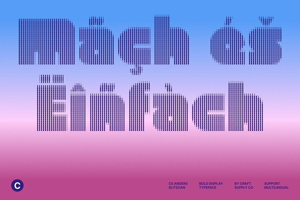 CS Anders Slitscan, a Sans Serif Font by Craft Supply Co. (Photo 7 of 8)