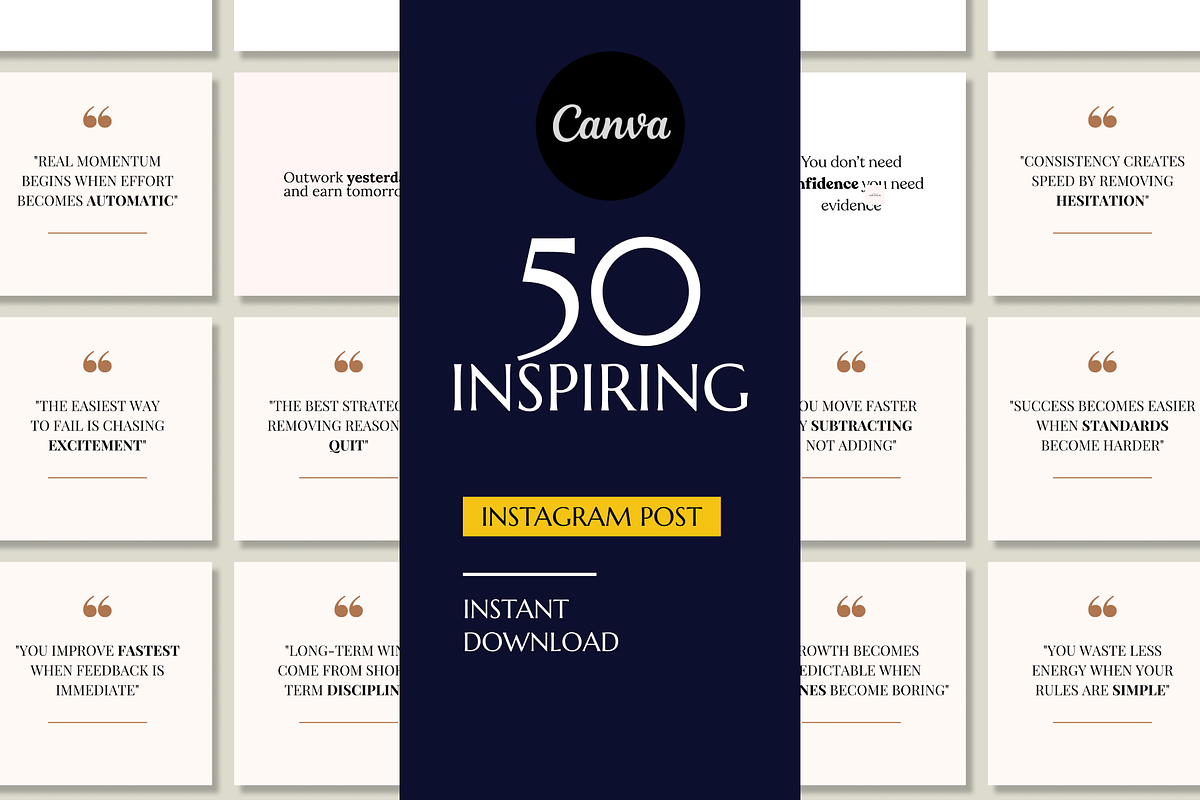 50 INSPIRING INSTAGRAM TEMPLATE, a Social Media Template by RB Boutique (Photo 3 of 10)