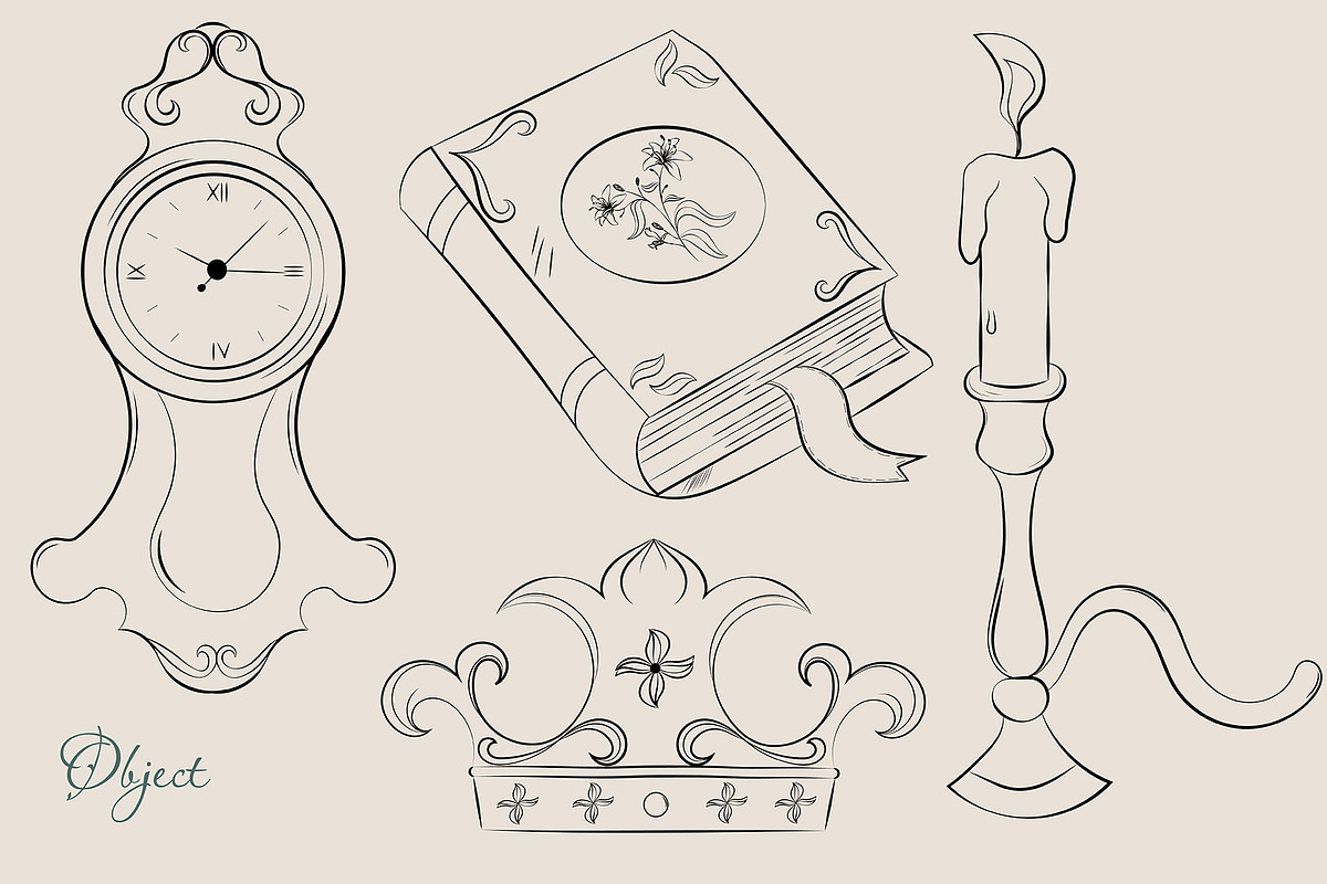 European Whimsical Medieval Bundle, an Object Illustration by Invisual Studio (Photo 6 of 11)