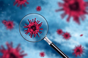 Magnifying glass showing bacterium, a Health & Medical Photo by BOOCYS