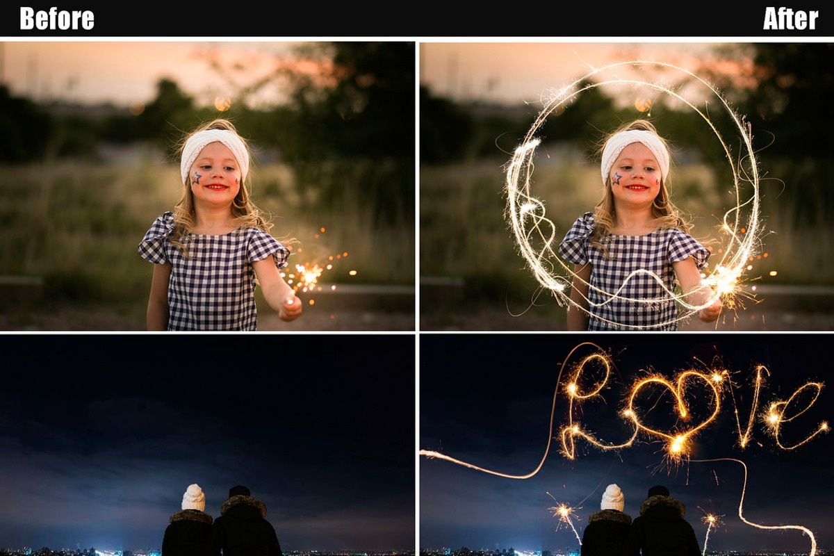 100 Sparklers alphabet photo overlay, a Brushes & More by OverlayBox (Photo 2 of 4)