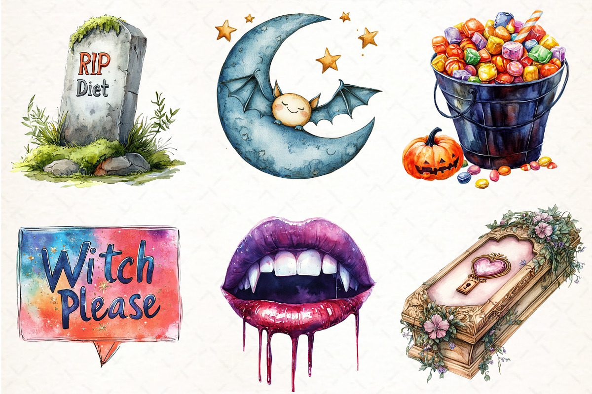 Halloween Sticker Png Bundle, an Illustration by Pixels.Craft (Photo 3 of 7)