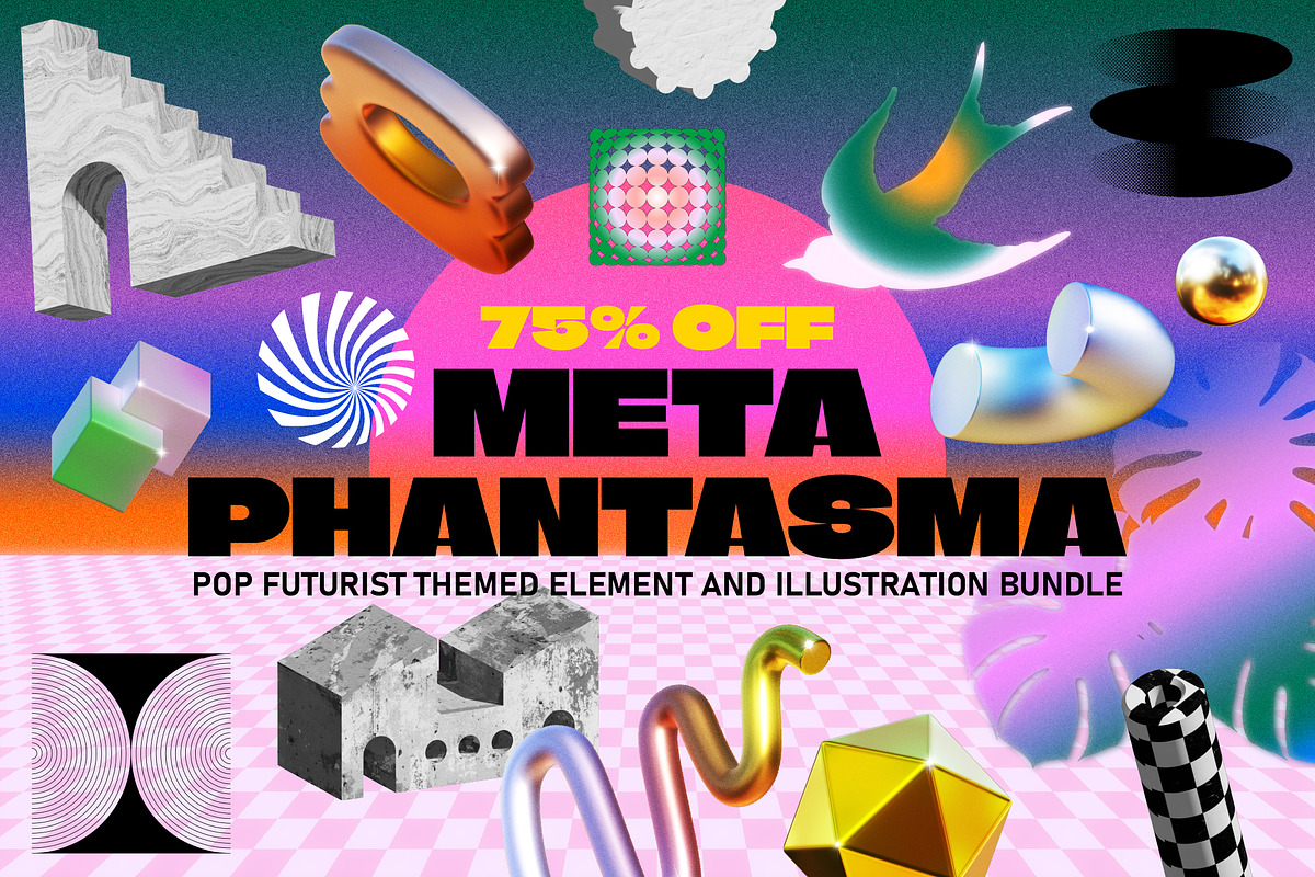 75% OFF Pop Futurism Bundle, an Object Graphic by angelainthefields (Photo 1 of 18)
