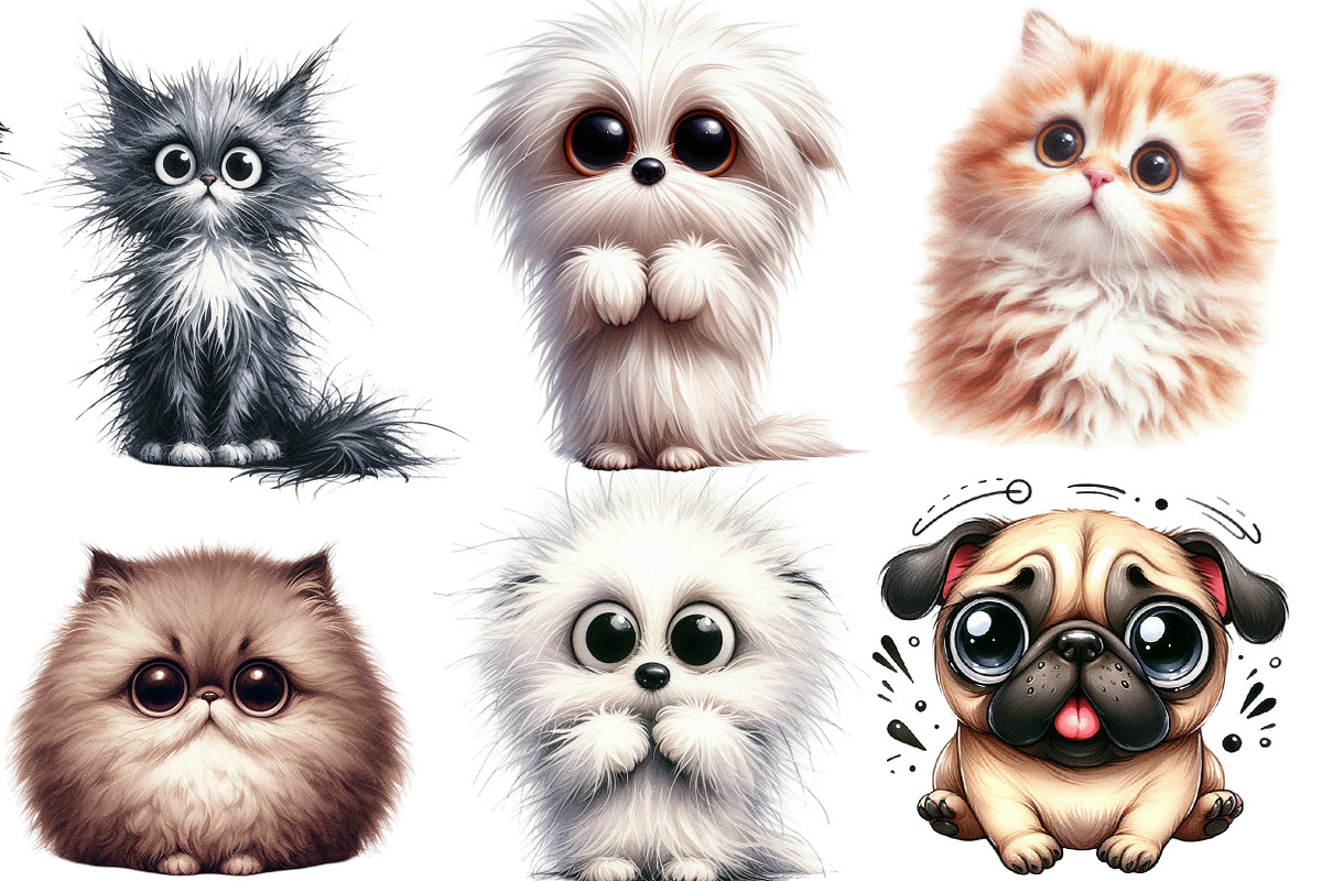 Funny Scary Dog and Cat Clipart, an Illustration by Designworld (Photo 4 of 4)