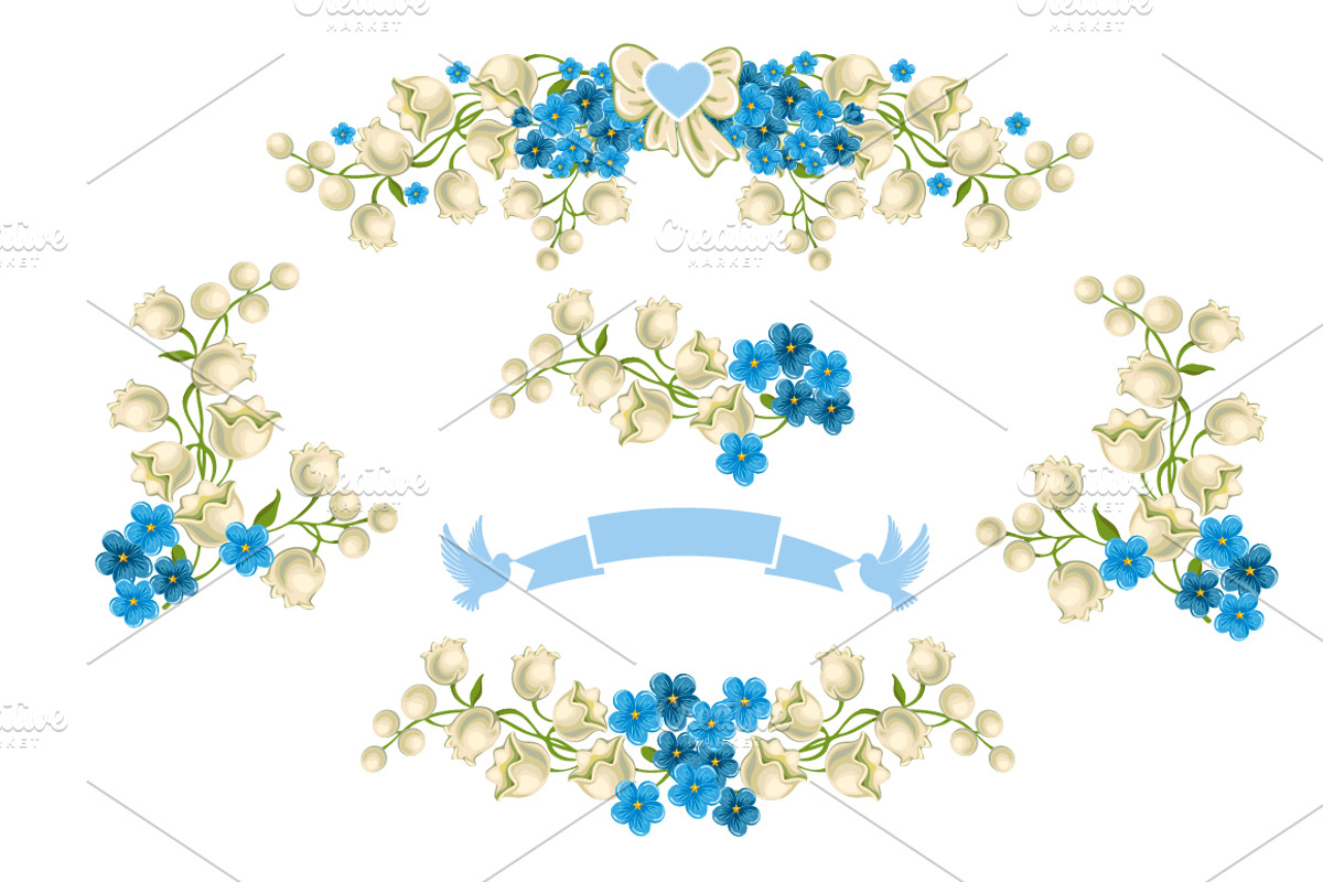 ✿ Festive set with gentle flowers ✿, a Card Template by Vector beauty (Photo 5 of 5)