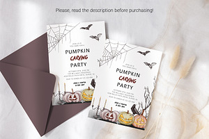 Halloween Pumpkin Carving Invitation