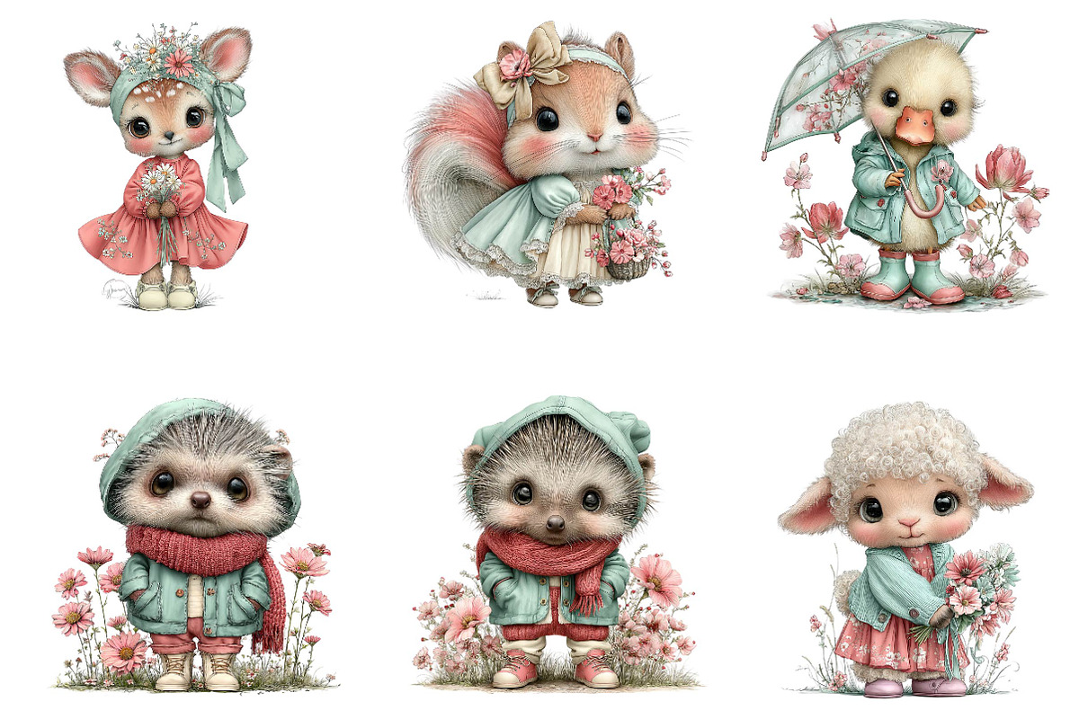 Spring Kids Cartoon Characters, a Seasonal Illustration by CreationArt (Photo 3 of 5)