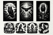 Halloween Owl SVG Graphics, a Seasonal Illustration by DENIDigitalArtSudio (Thumbnail 3 of 6)