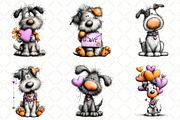 Whimsical Valentine Dog Clipart, an Animal Illustration by Black Bird Studio (Thumbnail 2 of 6)